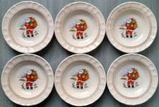 Ceramica Castellania Set 6 Piatti Fondi Tema Natale Made in Italy Vintage