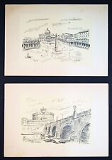 Lotto di quattro stampe raffiguranti Roma - 1944.