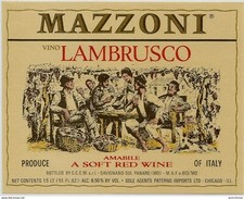 Savignano sul Panaro Etichetta Vino Lambrusco Mazzoni x importatore Chicago USA
