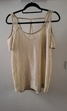 Maglietta RIVER ISLAND tg 8uk S 40it oro trasparente NUOVA festa /zara