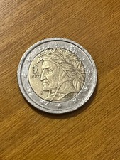moneta rara da 2 euro del 2002 di Dante Alighieri