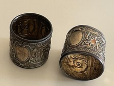 Antichi Porta tovaglioli Anelli in  Argento 800 Vintage D' Epoca Primi  '900