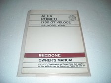 ALFA ROMEO LIBRETTO USO E MANUTENZIONE 1750 GT VELOCE DEL 1970-ORIGINALE