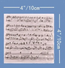 Timbro In Silicone Spartito Musicale Pentagramma Cancelleria 10x10 Cm Usato 