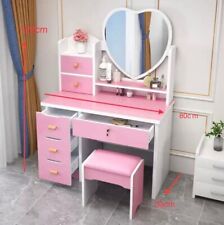 Toilette Trucco Con Sgabello e specchio a cuore