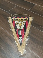 VECCHIO GAGLIARDETTO CALCIO SQUADRA MILAN 35 Cm
