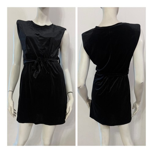 Vestito abito nero velluto - nero, in