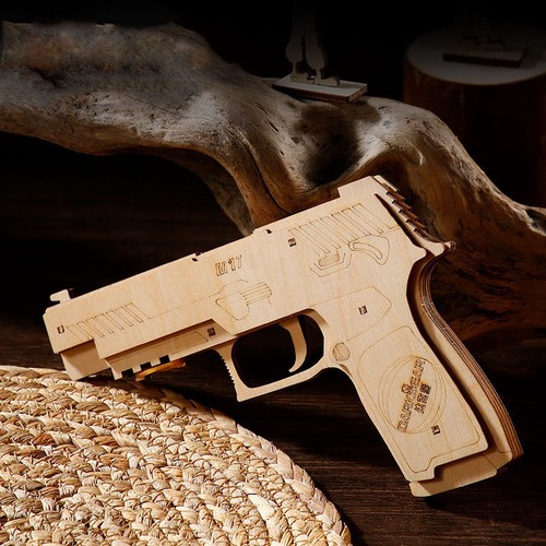 Pistola puzzle legno 3d - in,