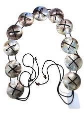 CINTURA CERCHI IN MADREPERLA CM 75 CON CORDINO CM 140 ACCESSORI ABBIGLIAMENTO