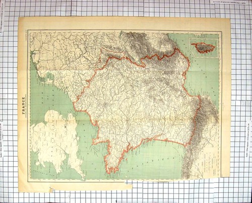 Stampa antica mappa c1870 - antica,