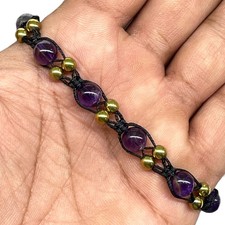 Bracciale perline ametista 7,5