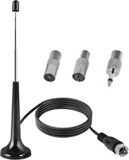 Antenna Radio FM E DAB Interna per Stereo Hifi Da Casa, Base Magnetica 75 Ohm, C