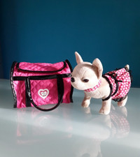 "SIMBA" "Chi Chi Love" peluche Cane chihuahua con borsa colore fucsia.