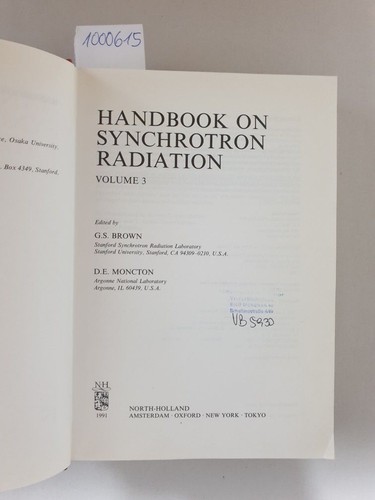 Handbook synchrotron - handbook, on