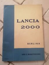 MANUALE ORIGINALE USO MANUTENZIONE 1971 1° EDIZIONE LANCIA 2000 BERLINA
