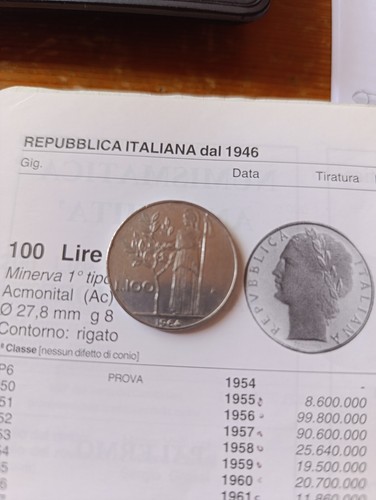 Moneta 100 lire del - 100, 1964.