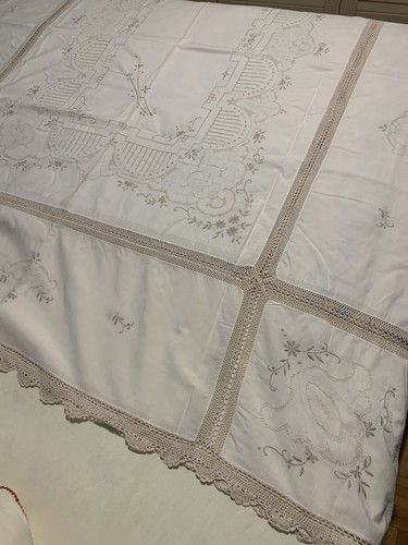 Tovaglia lino con pizzo - lino,