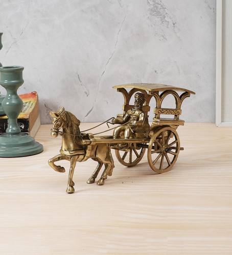 Brass european horse carriage - european,