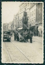 Biella città Auto RETRO BIANCO Foto cartolina MT1048