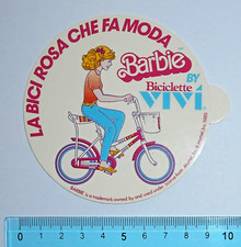 ADESIVO STICKER VINTAGE AUTOCOLLANT BICICLETTE BARBIE ORIGINALE