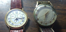 OROLOGIO VINTAGE ELGIN SHOCKMASTER SELF WIND & MOVADO FASI LUNARI DA UOMO PARTE O RIPARAZIONE