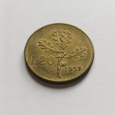 Moneta lire quercia 1957 - moneta,