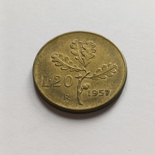 Moneta lire quercia 1957 - 20,