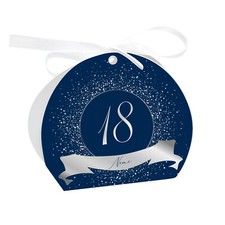 Portaconfetti Personalizzati - 18 ANNI BLU - Scatoline con nastrino