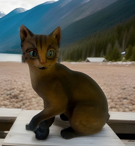 Statuina porcellana gatto