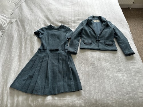 Abito giacca tuta tweed blu - abito, e