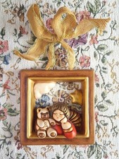 Cornice portafoto ceramica orsacchiotto angelo finestra souvenir italiano Thun