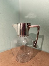 Antica Caraffa In Vetro E Argento Vintage Rara