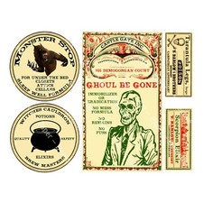 Adesivi Halloween, 5 etichette