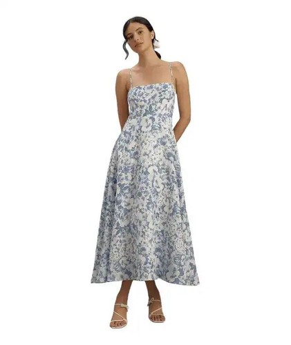 Abito midi maxi lino floreale