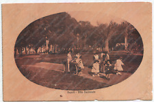 Napoli Villa Nazionale Primi del '900 viaggiata animata bimbi donne 5 Centesimi