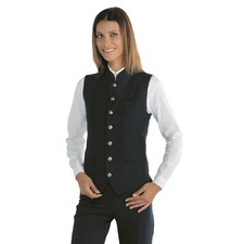 Gilet unisex nero Salisburgo Isacco poliestere uomo donna cameriere sala