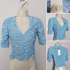 Camicia ZARA blu stampa