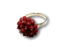 Anello in Tessitura e Oro 18kt con 750 di Corallo rosso pietra da donna 18 ct a