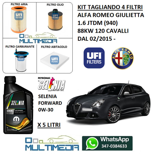 Kit tagliando filtri ufi 5lt - filtri, e
