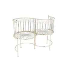 Panchina a due posti in ferro bianco modello love doppio amore formato S esterno