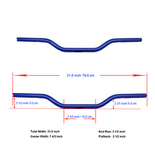 Blue 1.0" Aluminum Drag Bar