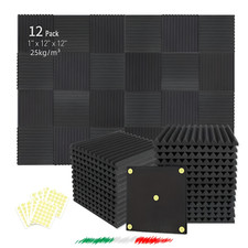 12 Pannelli Fonoassorbenti Insonorizzanti Adesivi In Schiuma Riduzione Rumore IT