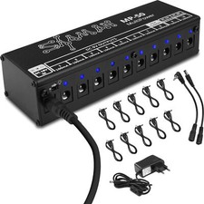 Alimentatore Pedale Effetto Chitarra Elettrica 7x9V 100mA Lumino LED 10 Ingressi