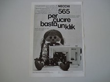 advertising Pubblicità 1977 MACCHINA PER CUCIRE NECCHI 565