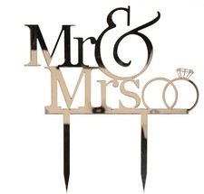 CAKE TOPPER PLEXIGLASS ORO MR