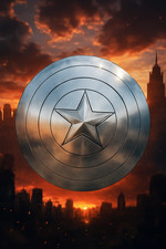 Argento Capitan America Scudo-Metallo Replica Prop-Arma Full Size per Cosplay