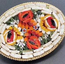 Spilla micro mosaico bianca