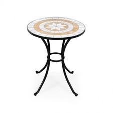 Tavolo Bistrot Tondo 60 Cm Piano In Mosaico E Acciaio Da Esterno Giardino Dalì