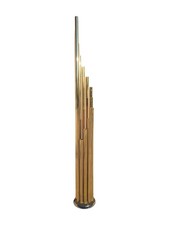 Lampada Piantana Organ Pipe Reggiani Anni 70 Modernariato 12 Luci Dorata