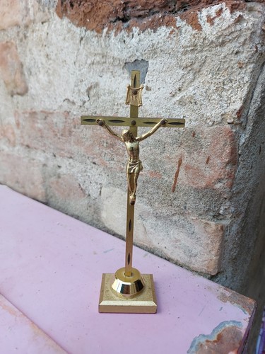 Crocefisso vintage ottone - vintage, in